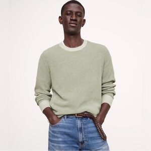Banana Republic Sage Green Linen Cotton Knit Pullover Sweater Size Large